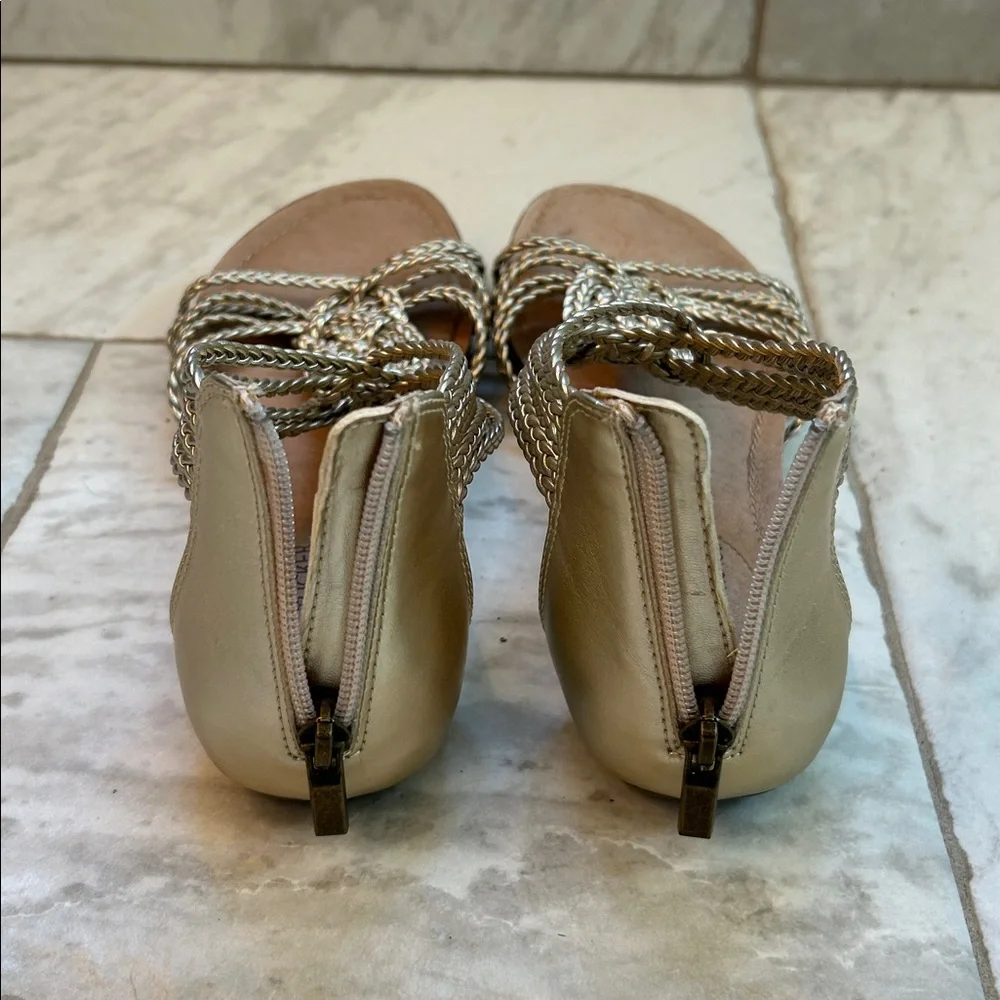 Adam Tucker Braided Metallic Gold Sandals - Picture 3 of 4